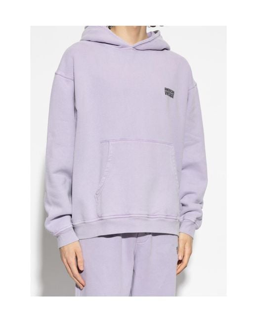 American Vintage Purple Logo Print Hoodie for men
