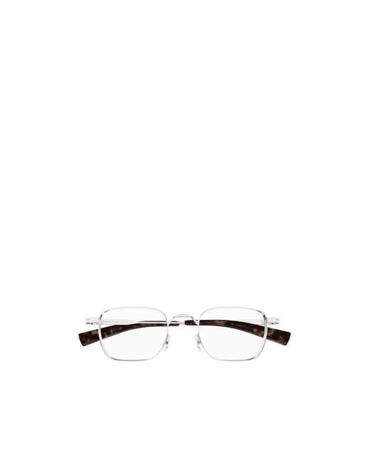 Saint Laurent White Eyewear Rectangle Frame Glasses for men