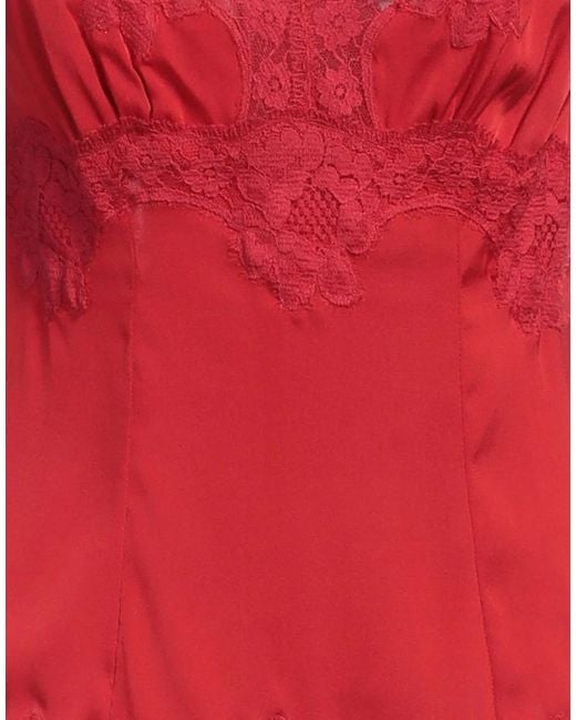 Dolce & Gabbana Red Solid Color Tops