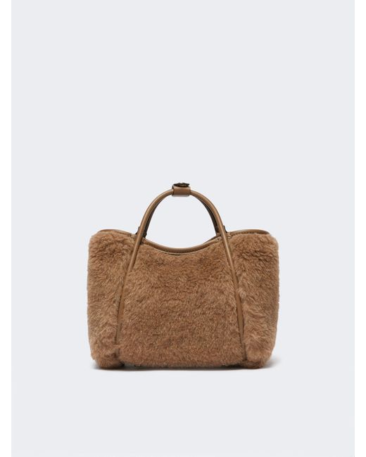 Max Mara Brown Marine Fluffy Xs Top Handle Bag