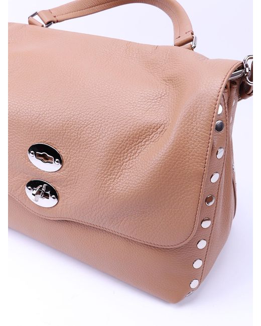 Zanellato Brown Rivet Shoulder Bag