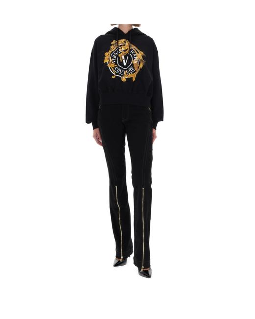 Versace Jeans Black Couture Baroque Logo Hoodie