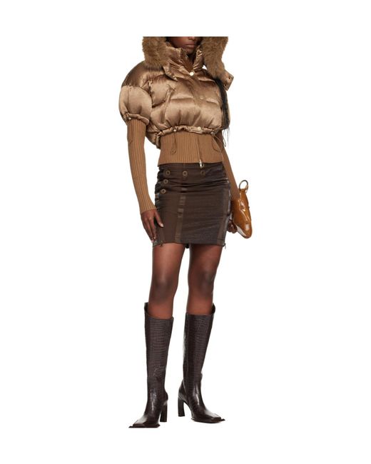 KNWLS Brown Mabel Short Padded Jacket