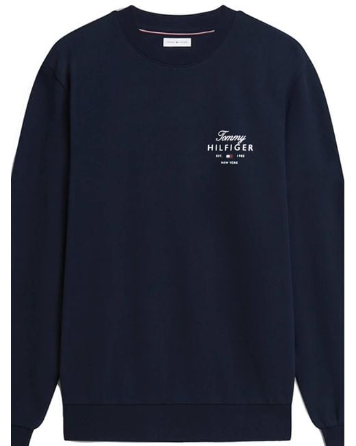 Tommy Hilfiger Blue Script Stack Sweatshirt for men