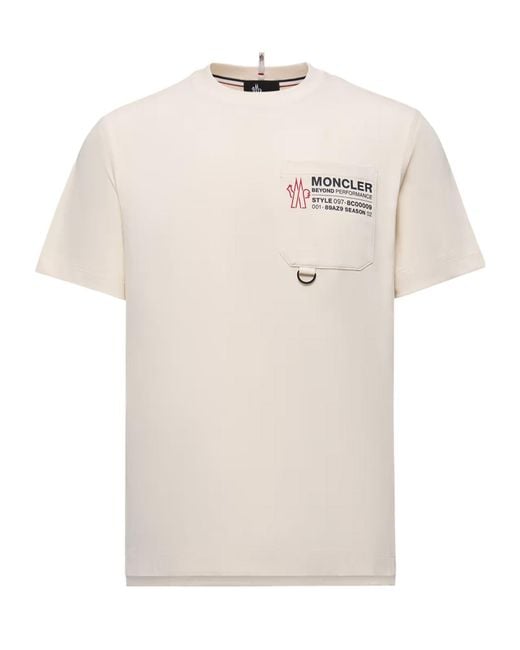 Moncler White Grenoble Pattern-Printed Crewneck T-Shirt for men