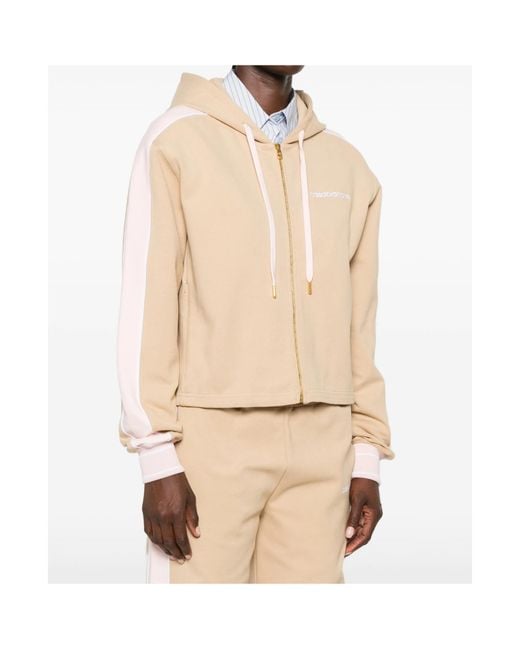 Casablanca Natural Punto Side-Stripe Zip-Up Hoodie for men