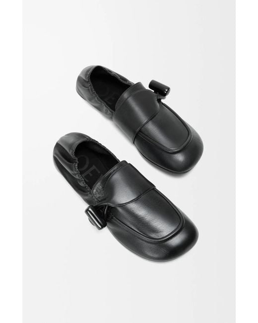 Loewe Black Toggle Loafers