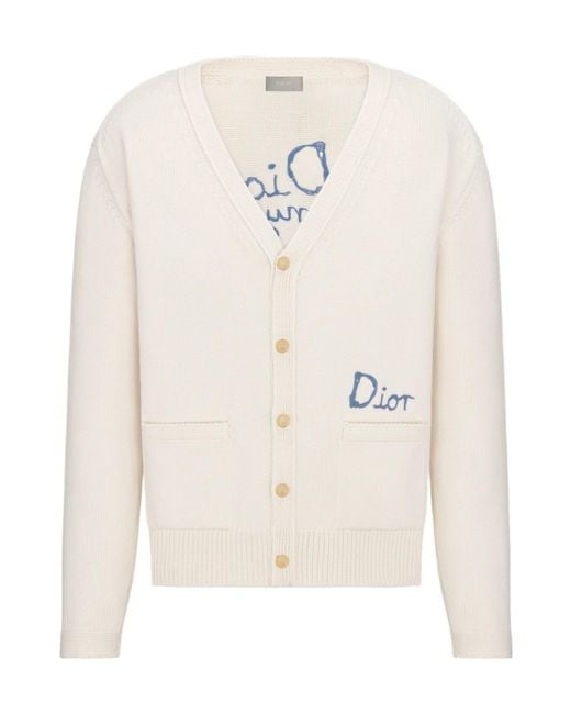 Dior White And Hylton Nel Cardigan for men
