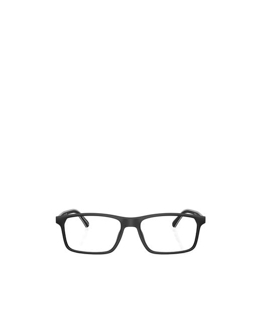 Emporio Armani White Rectangular Frame Glasses for men