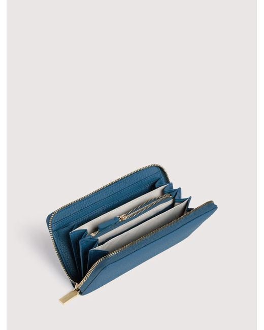 Coccinelle Blue Logo Lettering Zipped Wallet