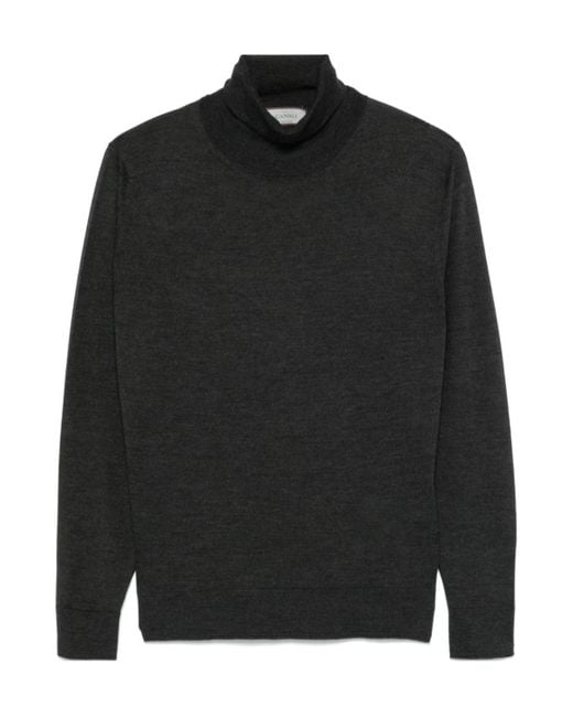 Canali Black Turtleneck Sweater for men