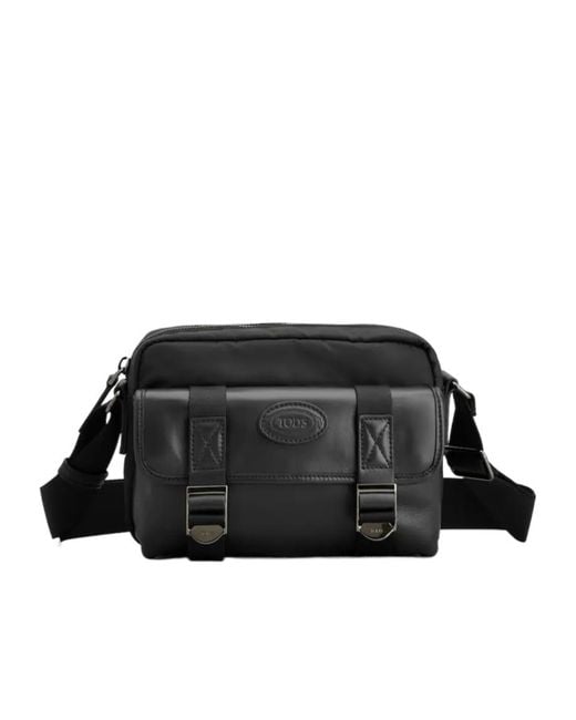 Tod's Black Zipper Messenger Bag for men