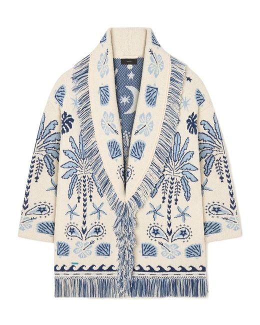 Alanui Blue Echoes Of The Island Cardigan