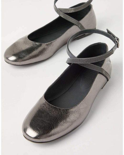Brunello Cucinelli Multicolor Metallic-Effect Ballet Flats