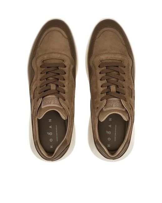 Hogan Brown Interactive 3 Lace-Up Sneakers for men