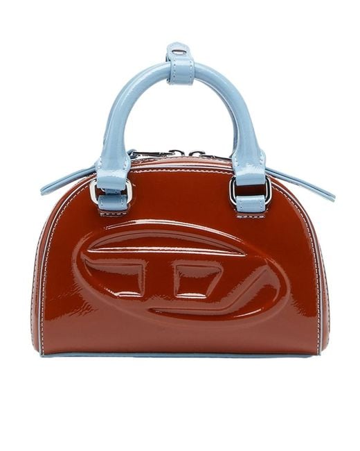 DIESEL Brown 1 Dr Dome Embossed Crossbody Bag