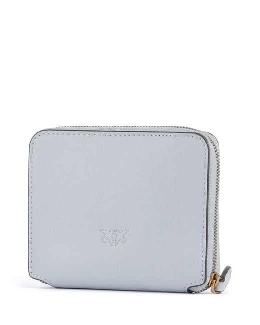 Pinko White Love Birds Zip Around Wallet