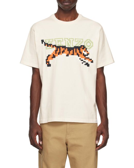 KENZO White Pixels' Oversized T-Shirt for men