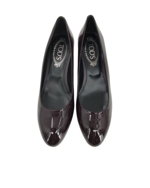 Tod's Black Logo Details Heels