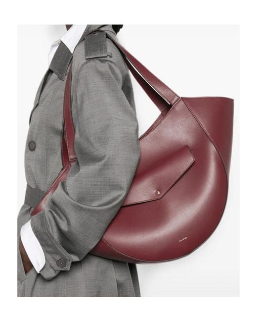 Wandler Purple Asymmetric Leather Tote Bag