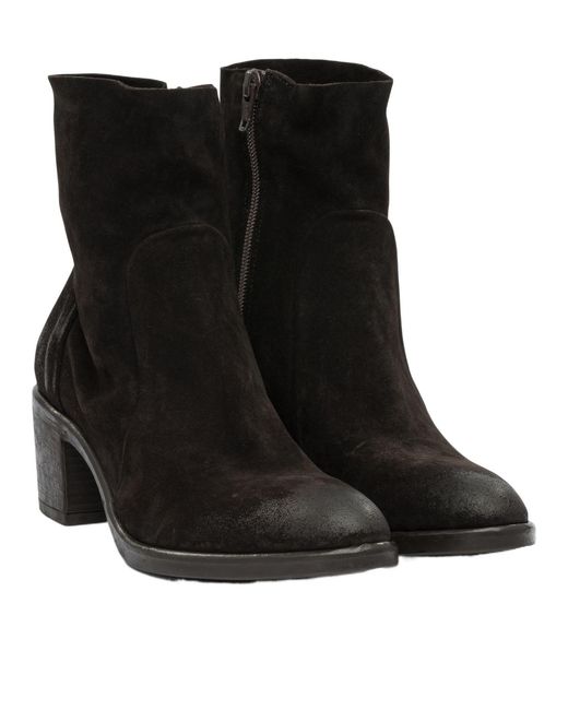 Strategia Black Chunky Heeled Ankle Boots