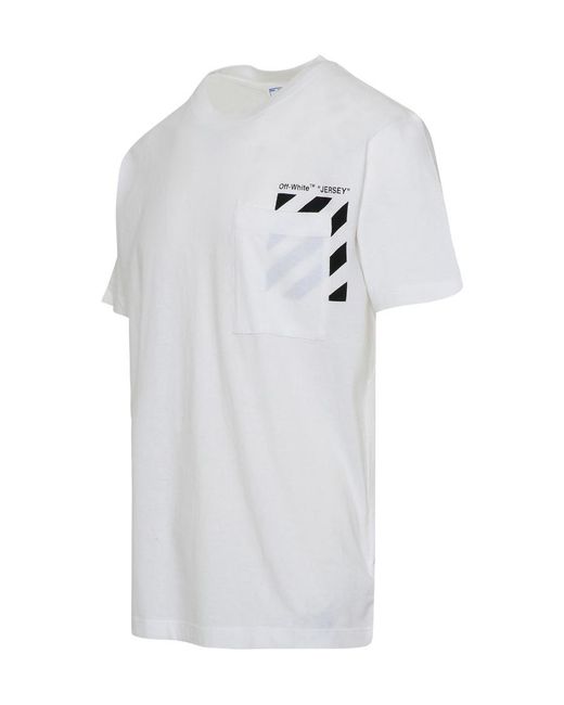 Off-White c/o Virgil Abloh White Logo Printed Crewneck T-Shirt for men
