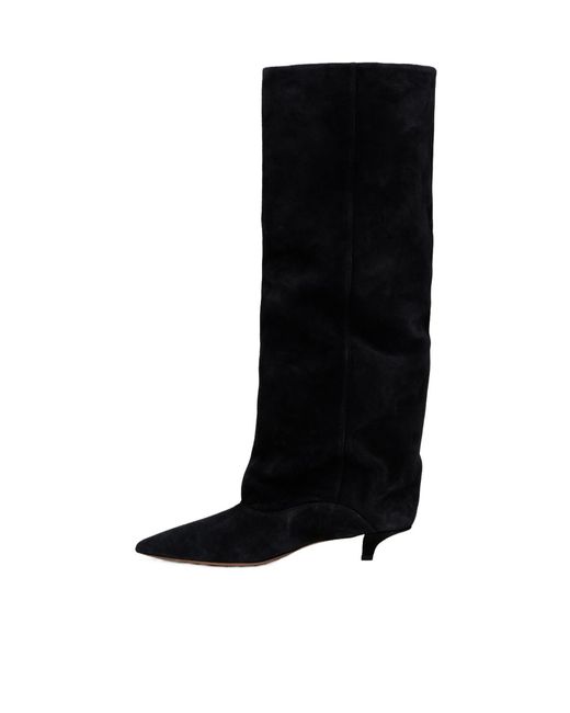 Paris Texas Black Pointed High Boots