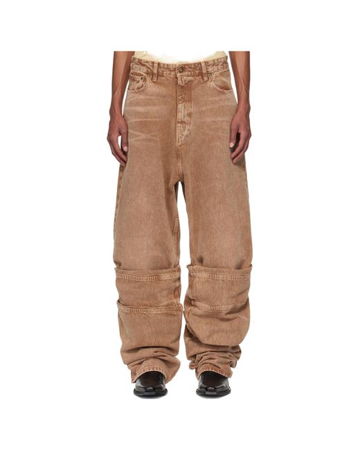 Y. Project Brown Belt-Loop Jeans for men