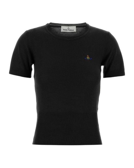 Vivienne Westwood Black Bea Short-Sleeve Knitted Top