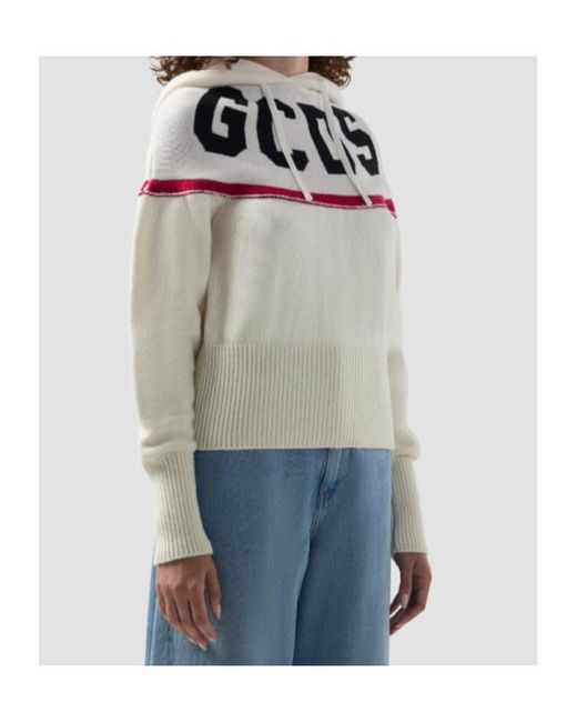 Gcds White Logo Hooded Jumpers