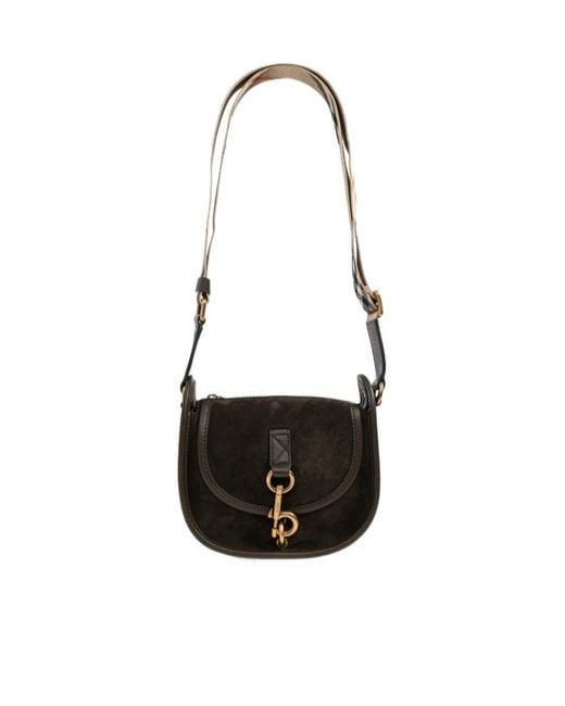 Burberry White Clip Foldover-Top Mini Shoulder Bag