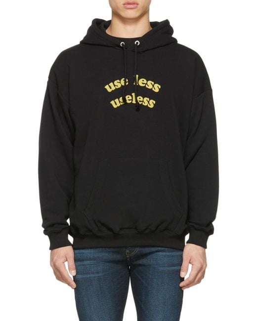 DIESEL Black Slogan Front Pocket Hoodie for men