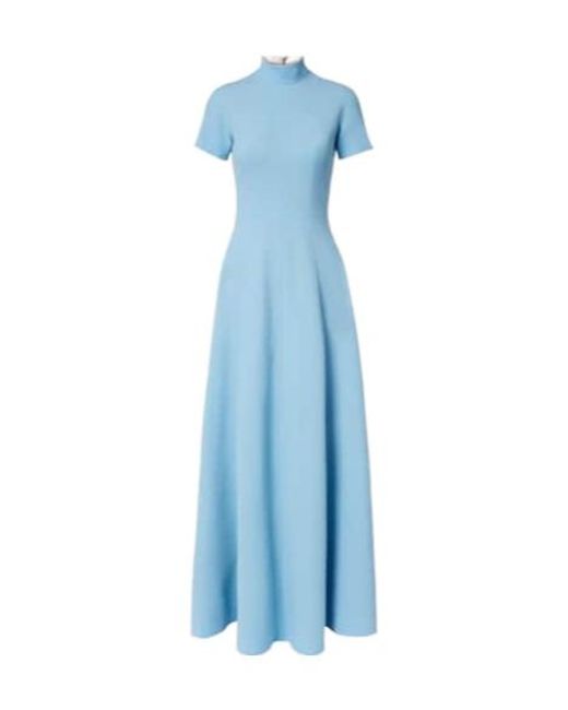 Emilia Wickstead Blue Malinda Wool Crêpe Gown