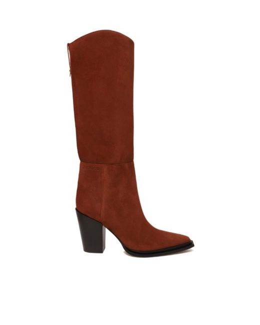 Jimmy Choo Brown Pointed-Toe High Boots
