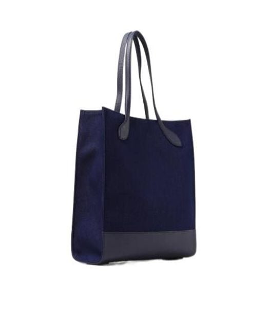 Bally Blue Logo Printed Tote Bag