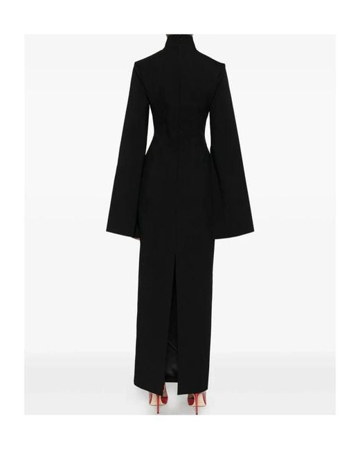 Solace London Black Josefine Long-Sleeve Maxi Dress