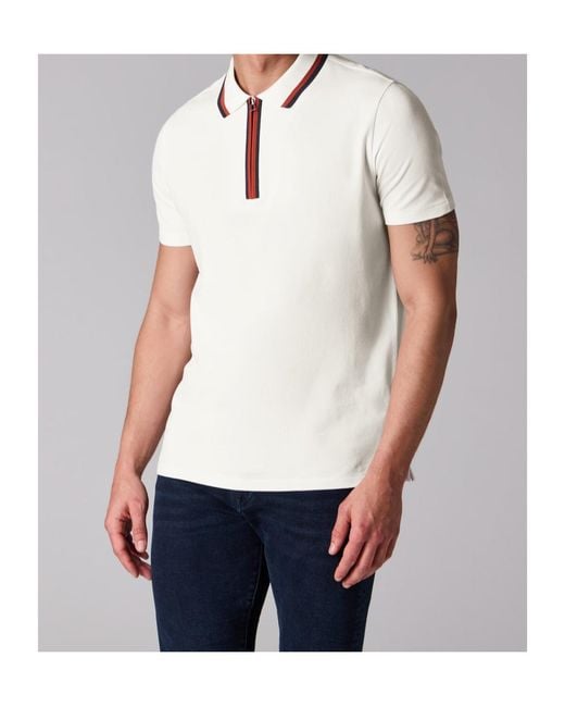 Paul Smith White Ps Zip Placket Polo Shirt for men