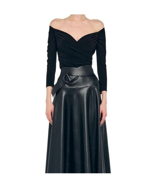 Norma Kamali Black Sweetheart Neckline Bodysuit
