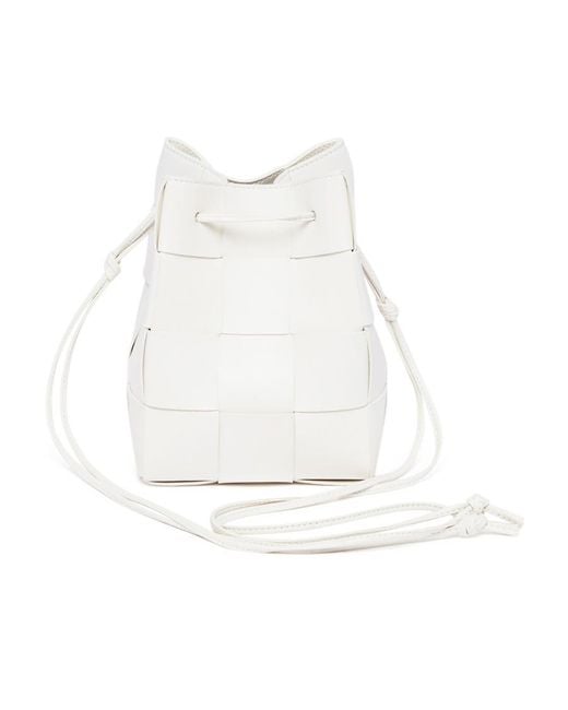 Bottega Veneta White Small Cassette Shoulder Bag