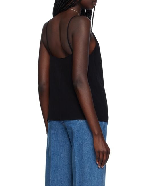 Totême  Black Totême V-Neck Sleeveless Tank Top