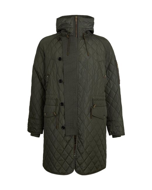 Burberry Green Parka Coat for men