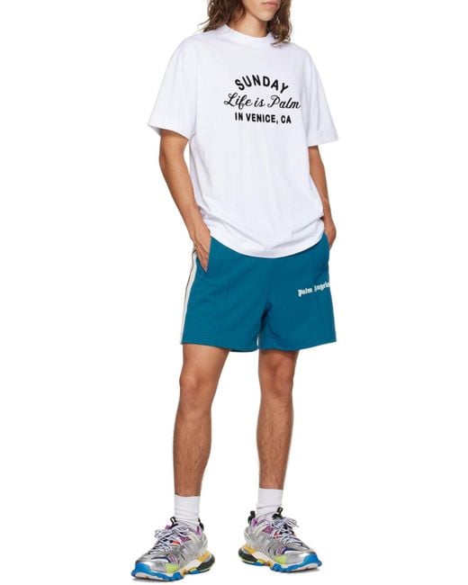 Palm Angels White Sunday Logo-Print T-Shirt for men