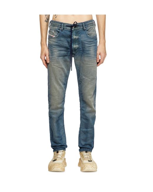 DIESEL Blue Drawstring Jeans for men