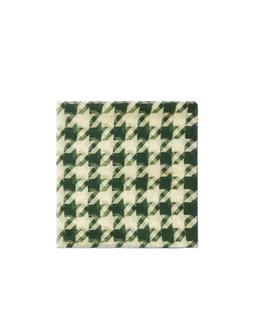 Burberry Green Houndstooth Silk Scarf for men