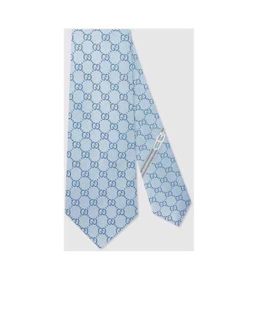 Gucci Blue Gg Pattern Tie for men