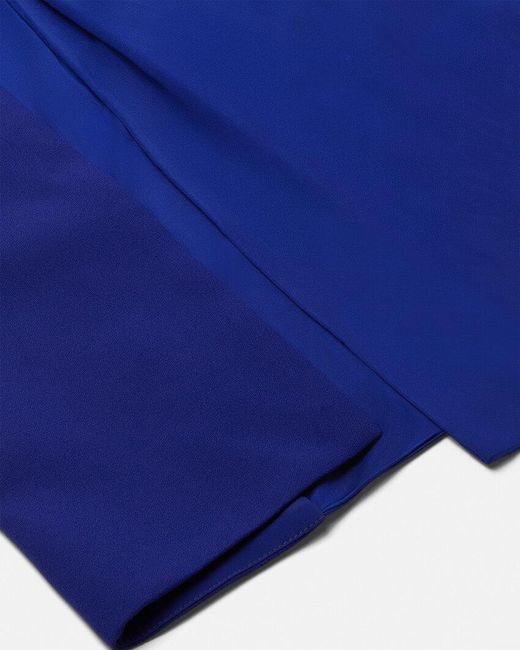 Versace Blue Long Dress With Draping