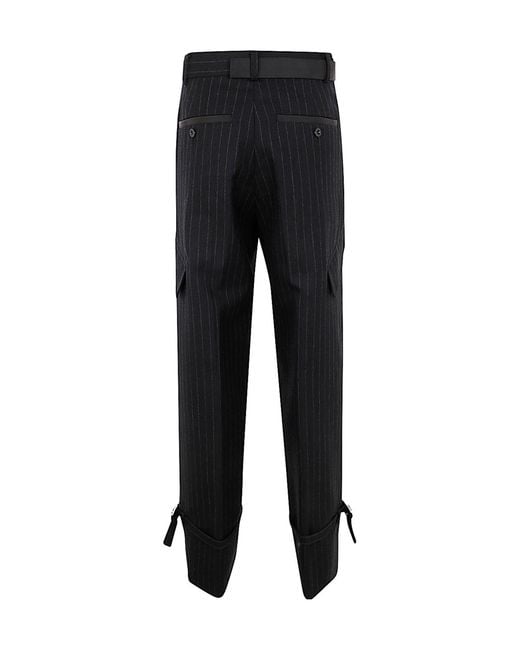 Sacai Black Striped Belted Pants