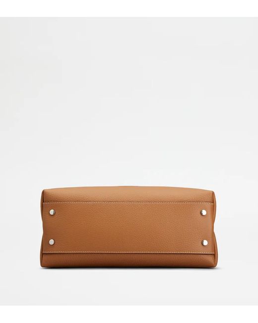 Tod's Brown Logo Printed Small Tote Bag