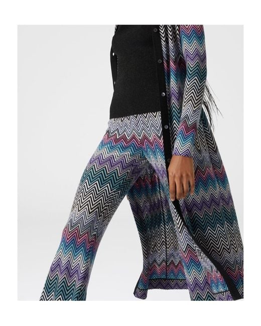 Missoni Blue Flared Zigzag Trousers