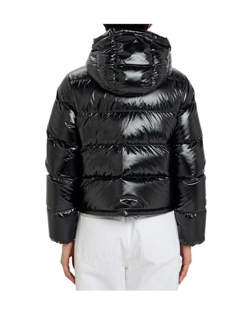 Moncler Black Padded Hooded Nylon Jacket